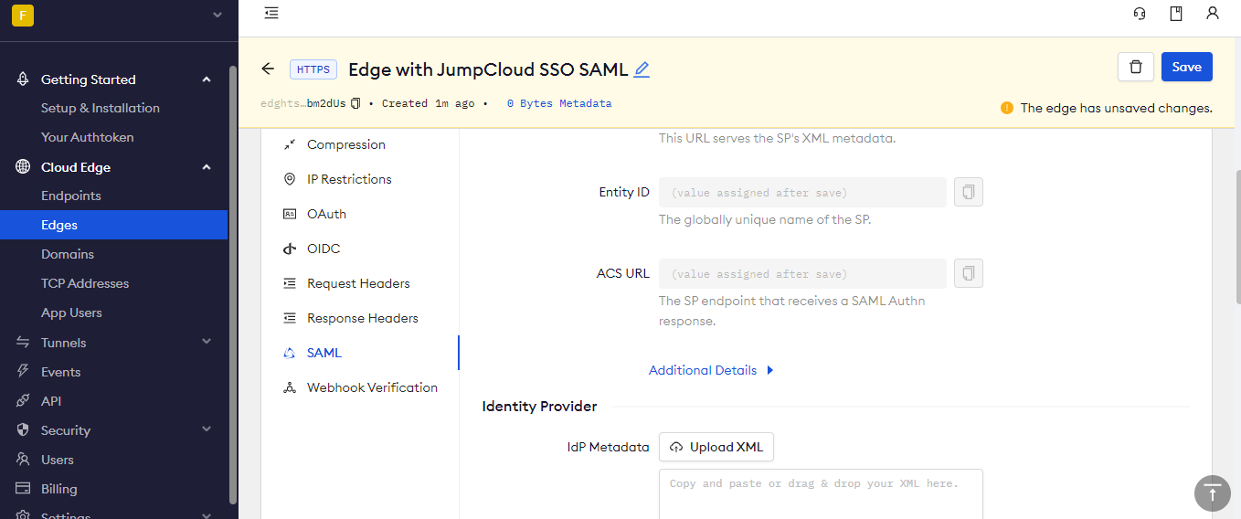 JumpCloud config in ngrok